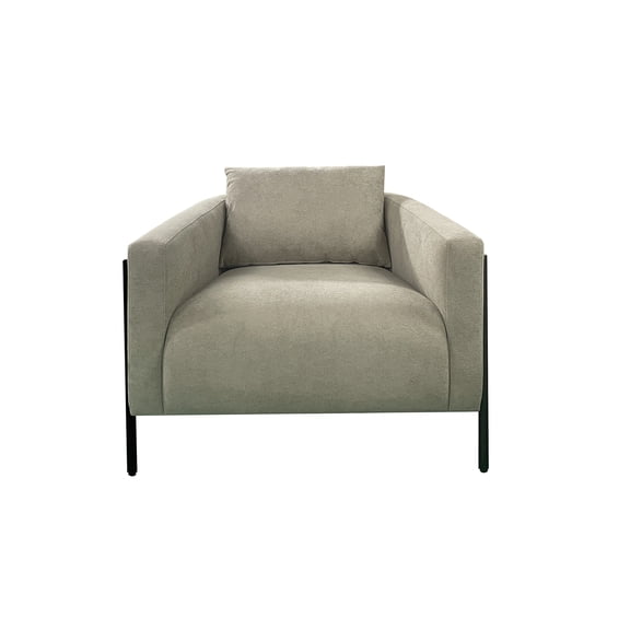 Sand Upholstered Accent Chair with Decorative Rope Detailing for Living Room