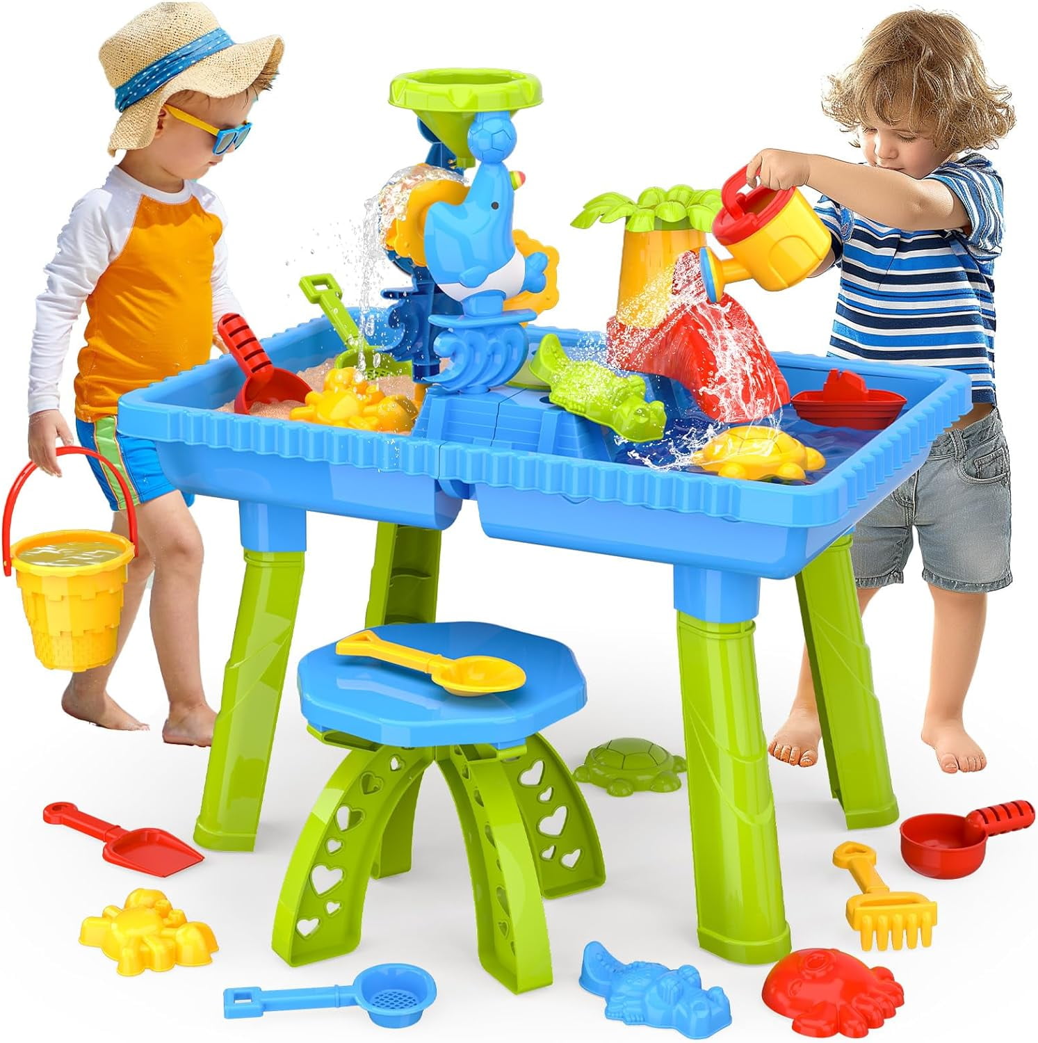 Sand Water Table for Toddlers 13 35 Years Old, 36 PCS Outdoor Kids