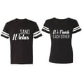 thumbnail image 1 of Sand Wishes We finish Each Other Matching Couple Cotton Jerseys (Men Black / Women Black) (Men XXL / Women XXL), 1 of 3