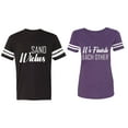 thumbnail image 1 of Sand Wishes We finish Each Other Matching Couple Cotton Jerseys (Men Black / Women Purple) (Men S / Women S), 1 of 3