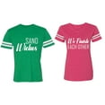 thumbnail image 1 of Sand Wishes We finish Each Other Matching Couple Cotton Jerseys (Men Green / Women Pink) (Men L / Women S), 1 of 3