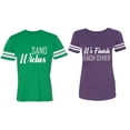thumbnail image 1 of Sand Wishes We finish Each Other Matching Couple Cotton Jerseys (Men Green / Women Purple) (Men L / Women M), 1 of 3