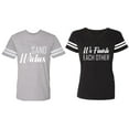 thumbnail image 1 of Sand Wishes We finish Each Other Matching Couple Cotton Jerseys (Men Heather / Women Black) (Men S / Women S), 1 of 3