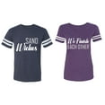 thumbnail image 1 of Sand Wishes We finish Each Other Matching Couple Cotton Jerseys (Men Navy / Women Purple) (Men XXL / Women L), 1 of 3