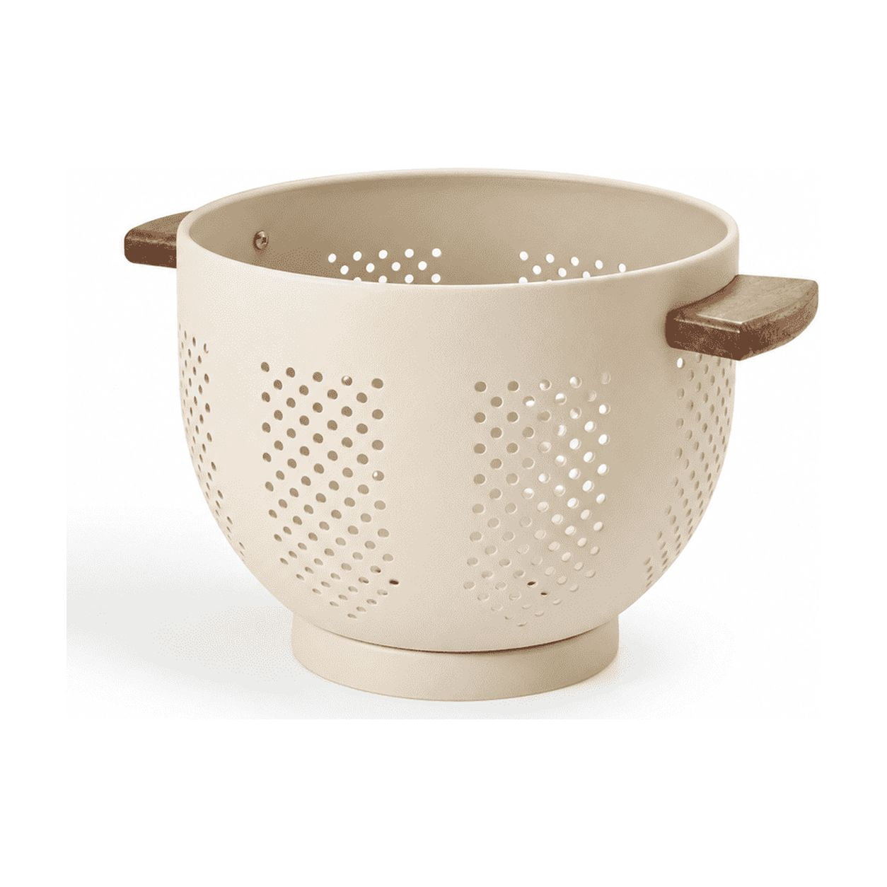 Sand Yellow 7 Quart Metal Powder Coated Steel Colander with Wood Handle ...