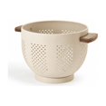 Colander Coated Sand Yellow 7 Quart Metal Powder Coated Steel Colander with Wood Handle ...