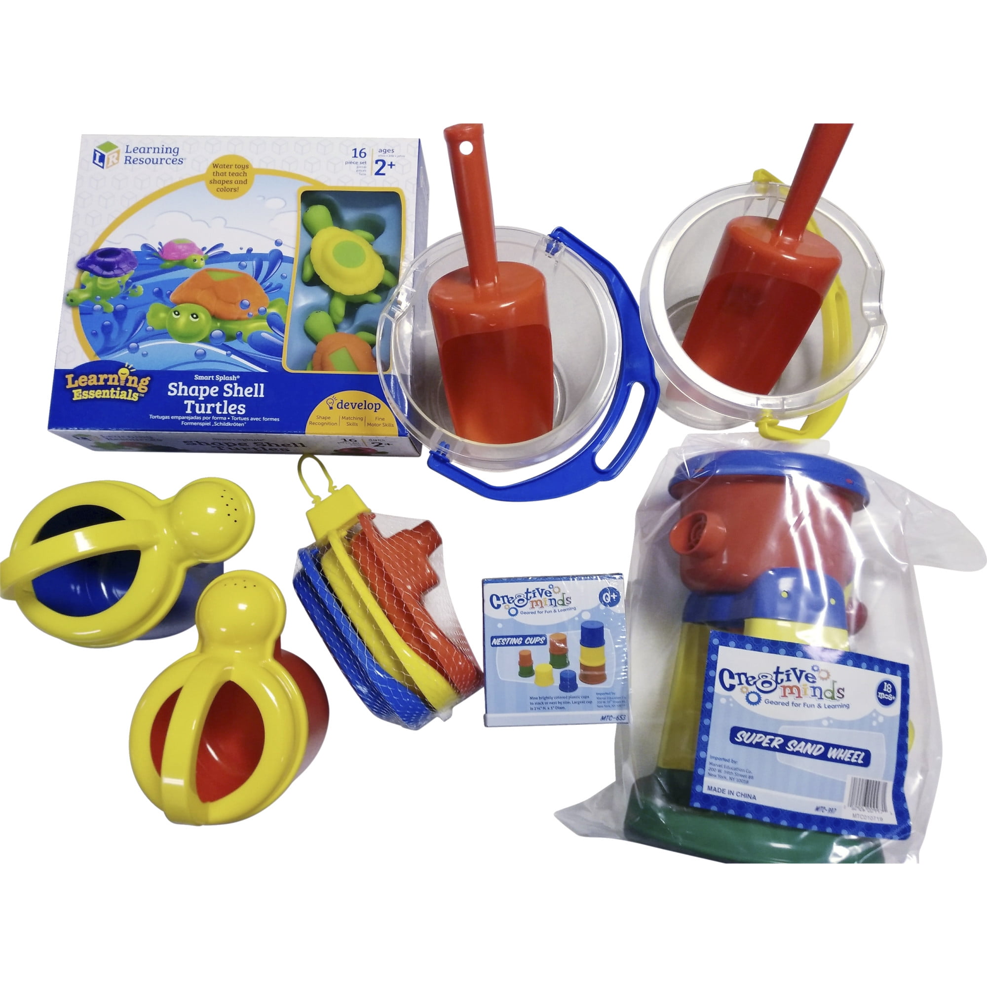 Sand and Water Toys Play Kit, Assorted Colors, 36 Pieces