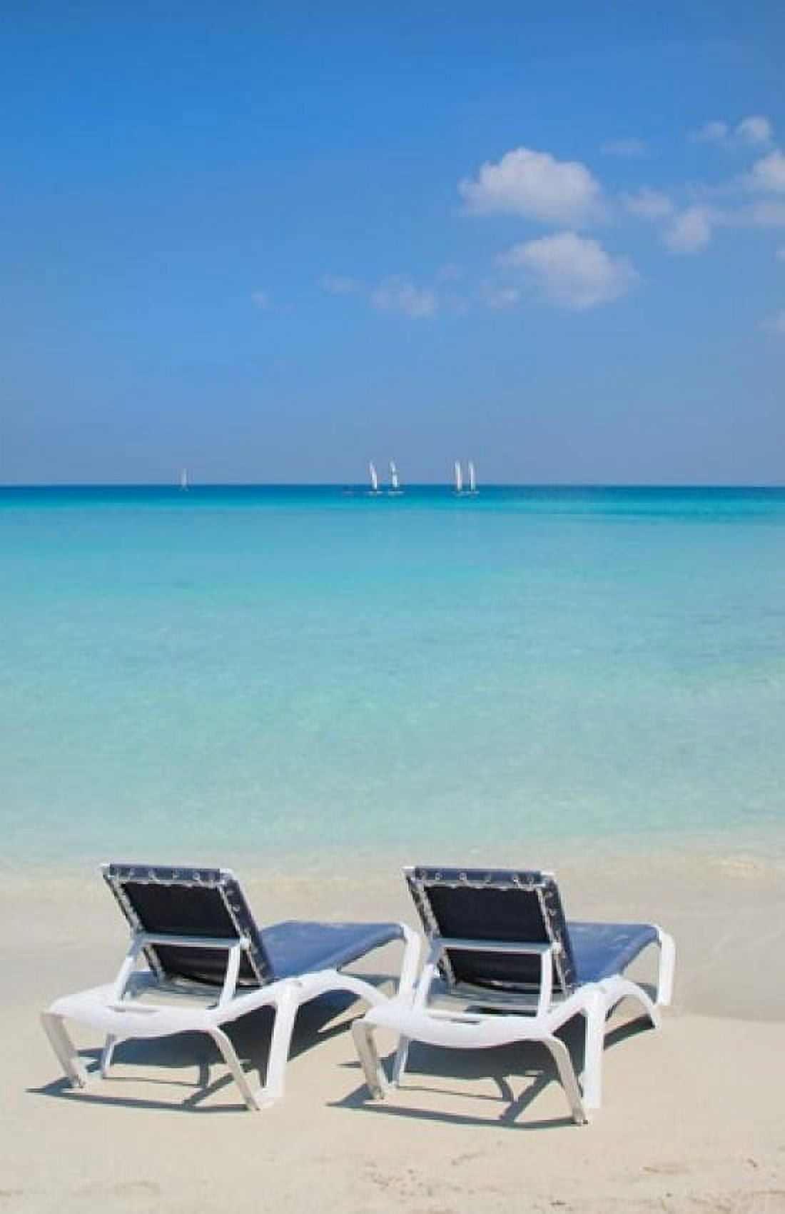 Sand and beach chairs await tourists Varadero Cuba Canvas Art - Bill Bachmann DanitaDelimont (22 x 34)