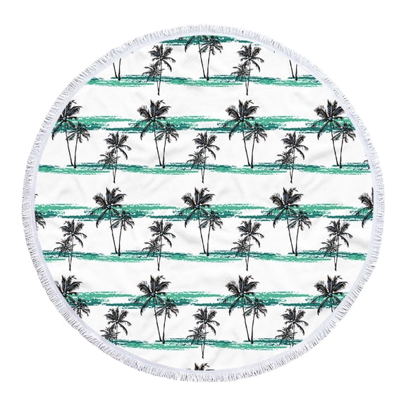 Sand cloud round beach towel microfiber super colorful sandproof blanket, unique circle shape, extra absorbent, rolls into small pouch, ideal for cruise and swimming pool.