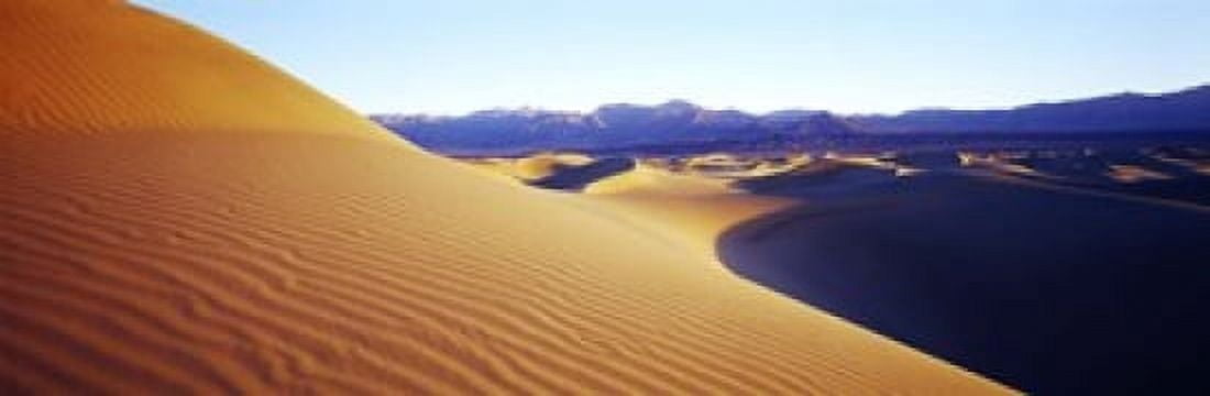 Sand dunes at sunrise Stovepipe Wells Death Valley California USA Canvas Art - Panoramic Images (18 x 6)