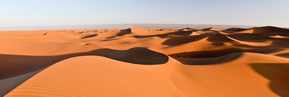 Sand dunes in a desert Erg Chigaga Sahara Desert Morocco Canvas Art - Panoramic Images (36 x 12)