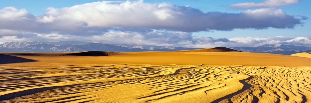 Sand dunes in a desert Great Sand Dunes National Park and Preserve Colorado USA Canvas Art - Panoramic Images (6 x 18)