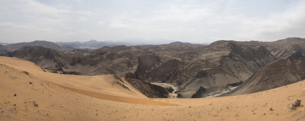 Sand dunes in a desert Hartmann Valley Kunene Namibia Canvas Art - Panoramic Images (36 x 12)
