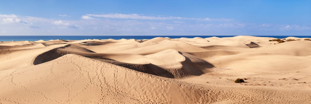 Sand dunes in a desert Maspalomas Grand Canary Canary Islands Spain Canvas Art - Panoramic Images (36 x 12)