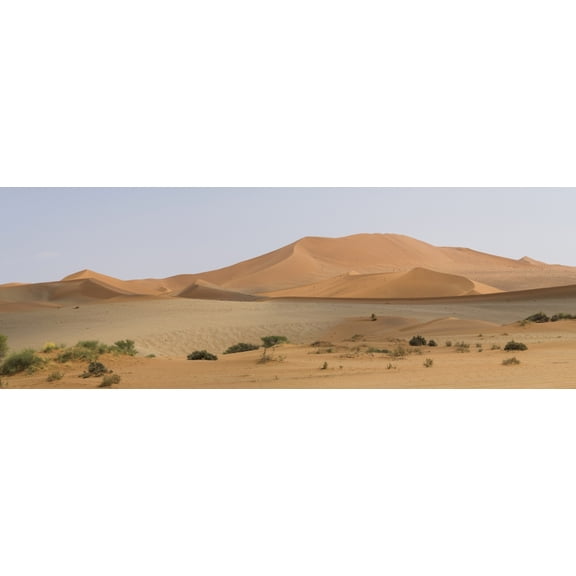 Sand dunes in a desert Sossusvlei Namib Desert Namib-Naukluft National Park Hardap Namibia Canvas Art - Panoramic Images (27 x 9)