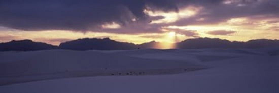 Sand dunes in a desert at dusk White Sands National Monument New Mexico USA Canvas Art - Panoramic Images (36 x 12)