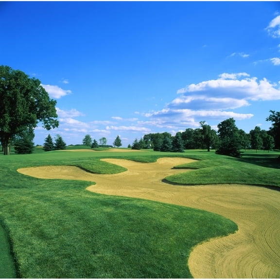Sand trap in a golf course, Rich Harvest Farms, Sugar Grove, Kane County, Illinois, USA Poster Print (12 x 12)