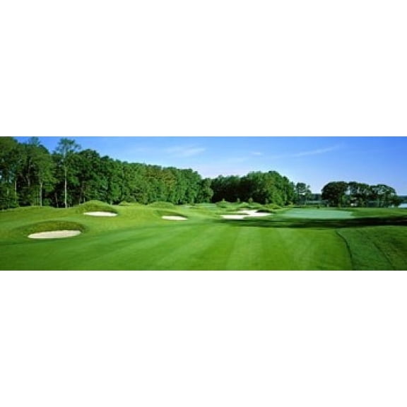 Sand traps in a golf course, River Run Golf Course, Berlin, Worcester County, Maryland, USA Poster Print (18 x 6)
