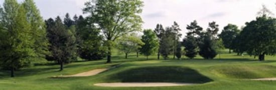 Sand traps on a golf course Baltimore Country Club Baltimore Maryland USA Canvas Art - Panoramic Images (36 x 12)