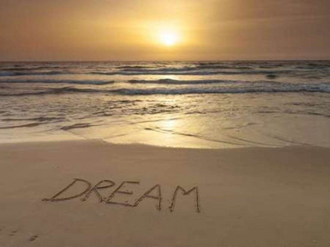 Sand writing - Word Dream written on beach Canvas Art - Assaf Frank (18 x 24)