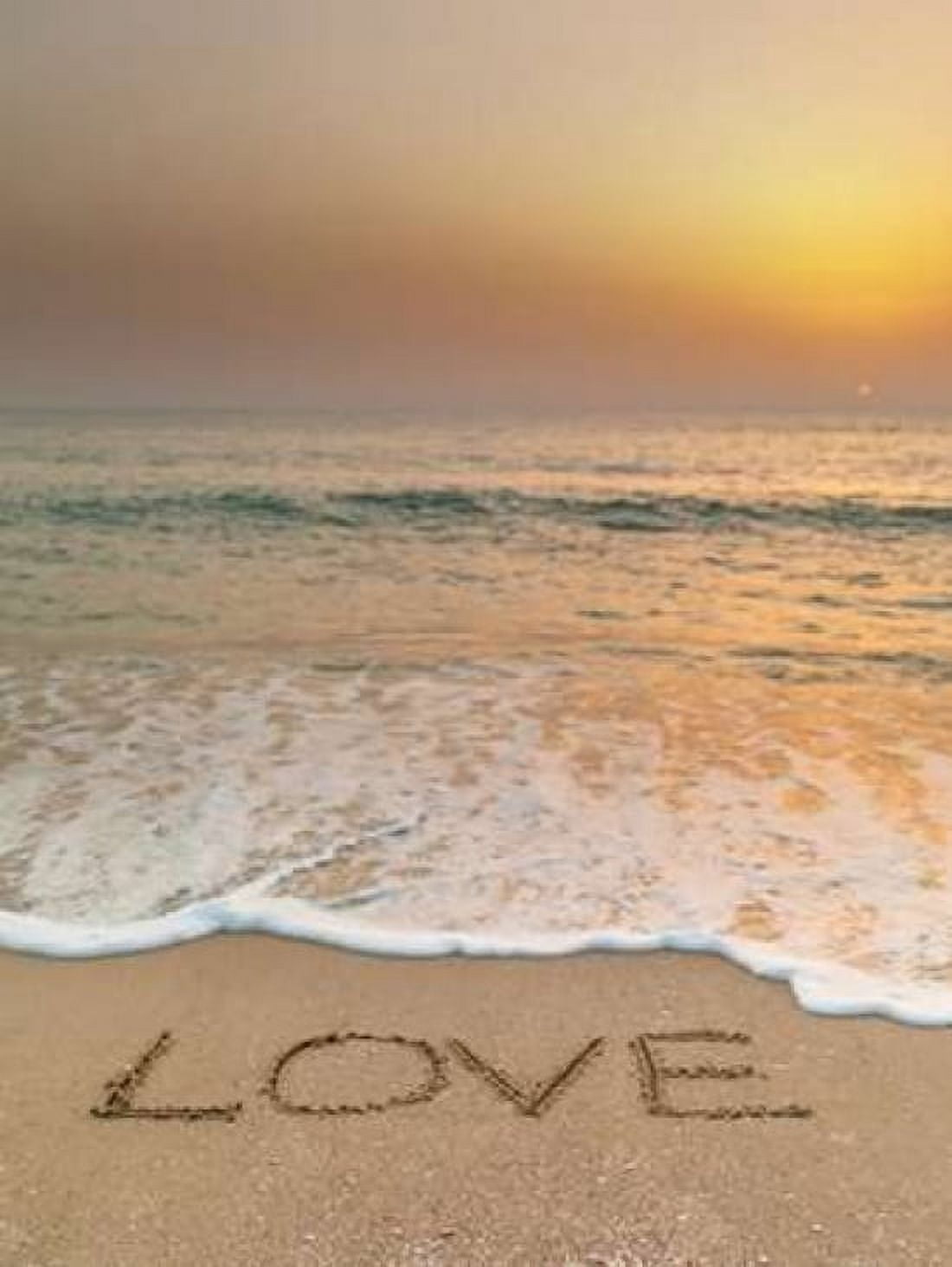 Sand writing - Word Love written on beach Canvas Art - Assaf Frank (18 x 24)