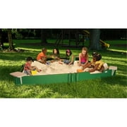 SandLock 10 X 10 Sandbox With 4 Corner Seats- 1 Bench Seat- Ground Barrier