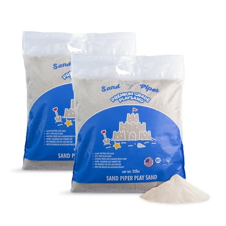 Sandpiper Play Sand for Kids, 25 Lbs Silica Sand for Sandbox, Crafts & Sensory, 2 Pack