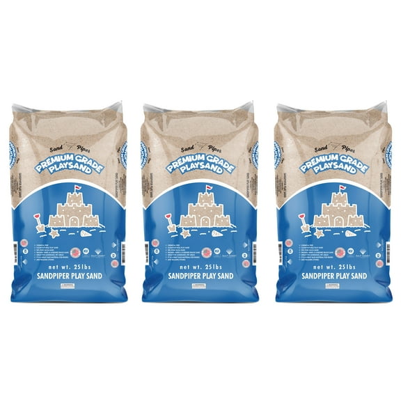 SandPiper 25 Pound Premium Grade Multi-Use Play Sand, 3 Pack