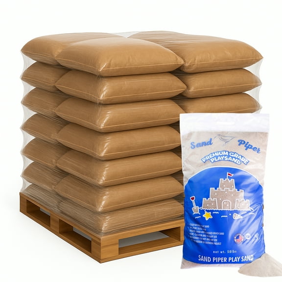 SandPiper 50 Pound Premium Grade Multi-Use Play Sand with Chemical Free Formula, 56 Pack