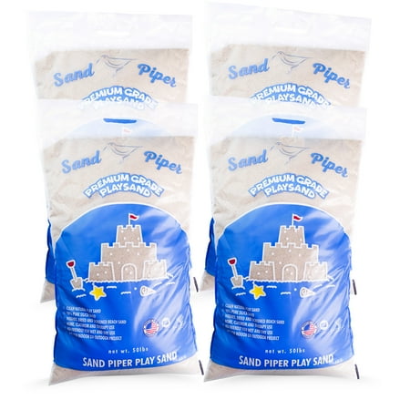Sandpiper Play Sand for Kids, 50 Lbs Silica Sand for Sandbox, Crafts & Sensory, 4 Pack