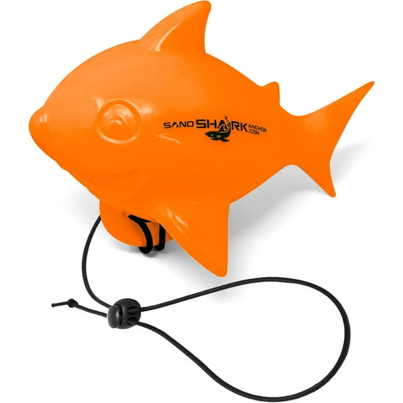 "Sand Shark Neon Orange Floating Shark Shape Anchor Marker Buoy, 5"" x 7"""