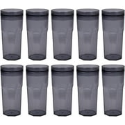 SandT Collection Acrylic Single Wall Retro Tumbler with Push-On Lid - 10 Pack - Smoke