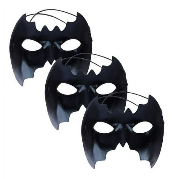 SandT Collection Black Superhero Skeleton Half Face Bat Mask Costume Accessory for Adult Unisex (Black)