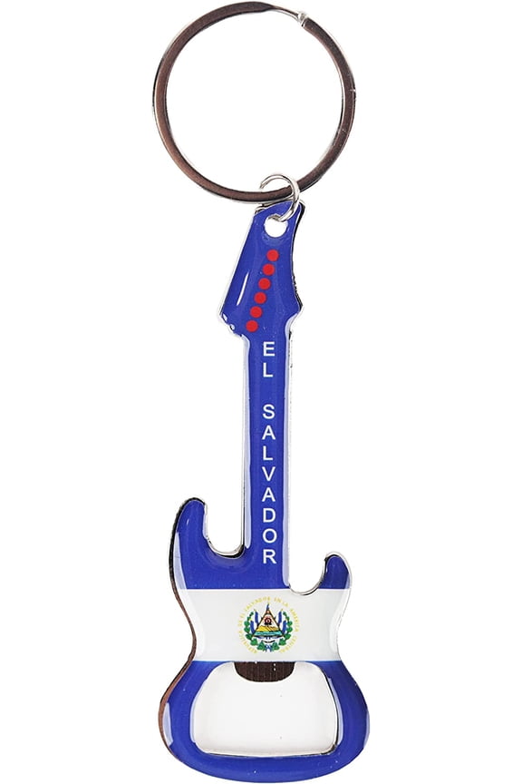 El Salvador Guitar Keychain Bottle Opener Multi-Functional Tool with Guitar Shaped