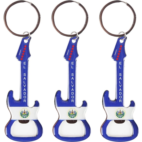 SandT Collection El Salvador Zinc Guitar Keychain Bottle Opener - Durable Multi-Functional Tool