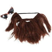 SandT Collection Fake Beard and Mustache Costume with Sunglasses for Adult Unisex - Orange