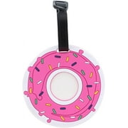 SandT Collection Fun Food Luggage Tag for Travel Suitcase ID Holder Silicone, Plastic - Donut
