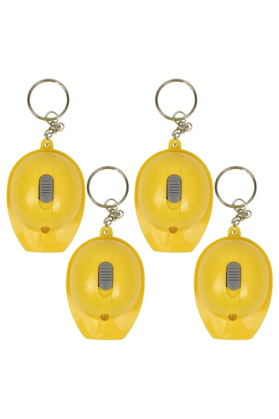 Hard Hat Flashlight Keychain Beer Opener | 4 Count-Yellow
