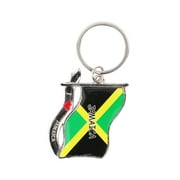 SandT Collection Jamaica Souvenir Keychain - Jamaican Flag Metal Key Ring (1 Pack)