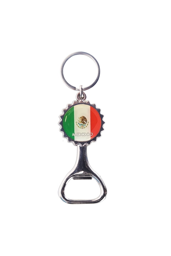 SandT Collection Mexico Flag Souvenir Durable Metal Beer Bottle Opener Keychains
