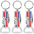 thumbnail image 1 of SandT Collection Multifunctional Bottle Opener Metal Keychain Corkscrew Keychains for Adult-Set of 3, 1 of 6
