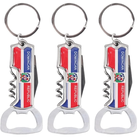 SandT Collection Multifunctional Bottle Opener Metal Keychain Corkscrew Keychains for Adult-Set of 3