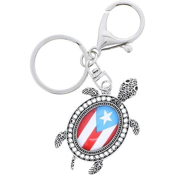 SandT Collection Puerto Rico Durable Metal Turtle Keychain