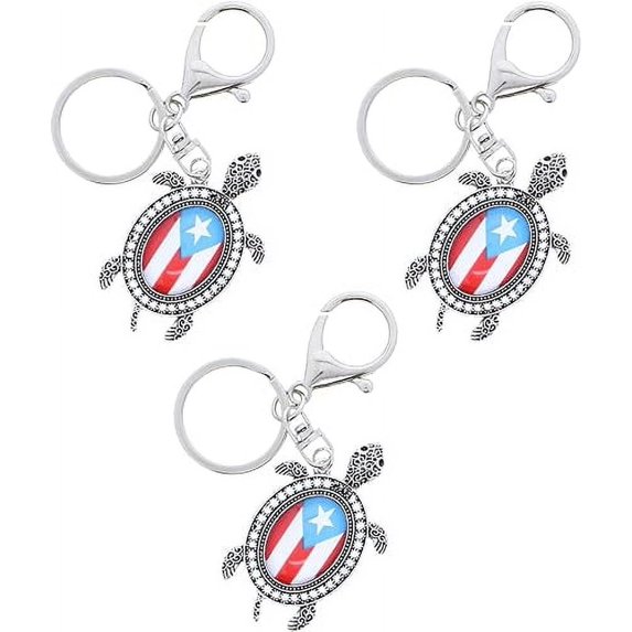 SandT Collection Puerto Rico Metal Turtle Keychain