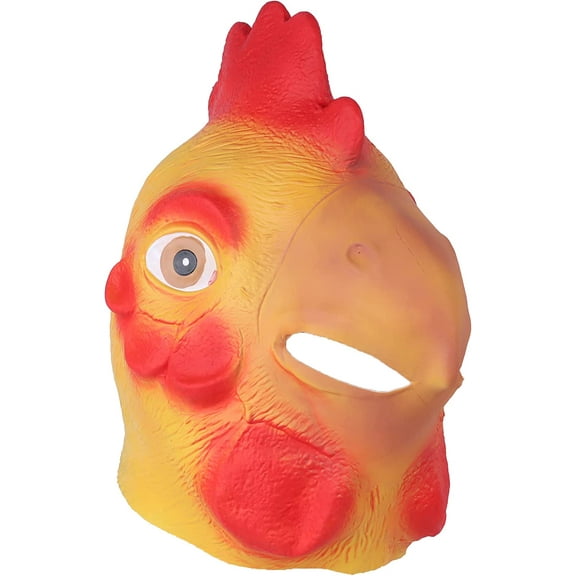 SandT Collection Rooster Head Latex Mask Dress up Halloween Costume Party Mask Cosplay for Adult Unisex (Yellow & Red)