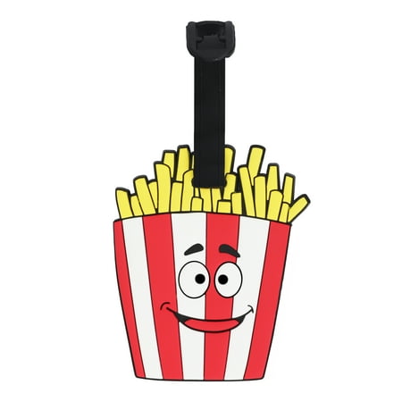 SandT Collection Silicon Fun Food Luggage Tags for Travel Suitcase ID Holder for Adult-French Fries