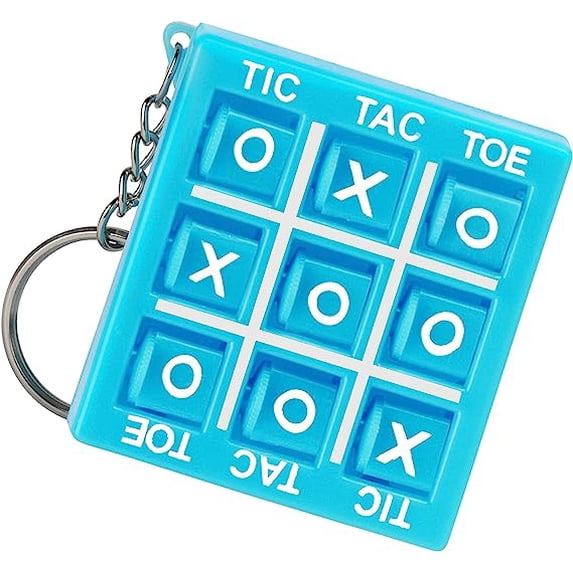 SandT Collection Tic Tac Toe Metal Keychain Keyring Holder Backpack Charm - Blue