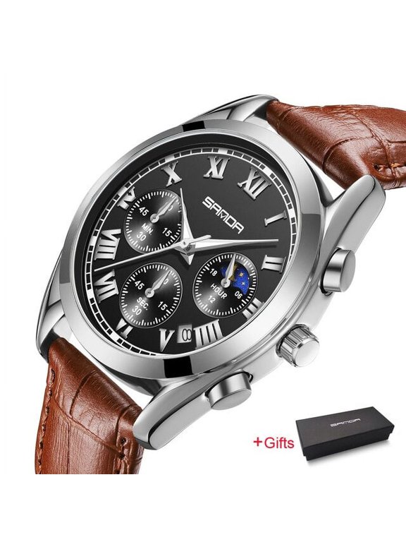 2022 New Fashion Men's Watches Top Brand Luxury Male Business Leather Quartz Wristwatch For Men Relogio Masculino P5012 - Quartz Wristwatches
