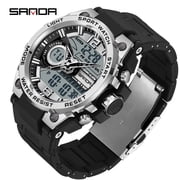 Sanda Men's Watches Sports Military 50M Waterproof Digital Wristwatch for Male Clock Stopwatch Relogio Masculino 9010