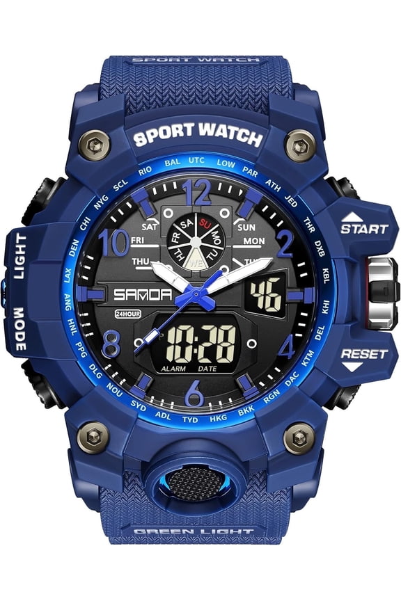 Men's Watches Sports Outdoor Waterproof Military Wrist Watch Date Multi Function Tactics LED Alarm Stopwatch